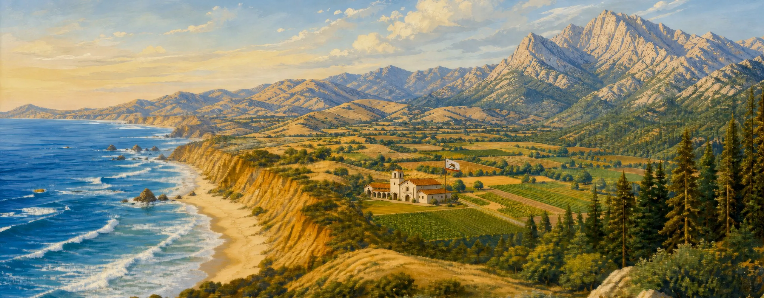 Panorama of the California coast